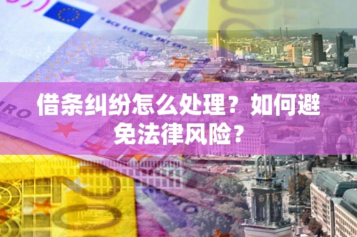 济南借条纠纷怎么处理？如何避免法律风险？